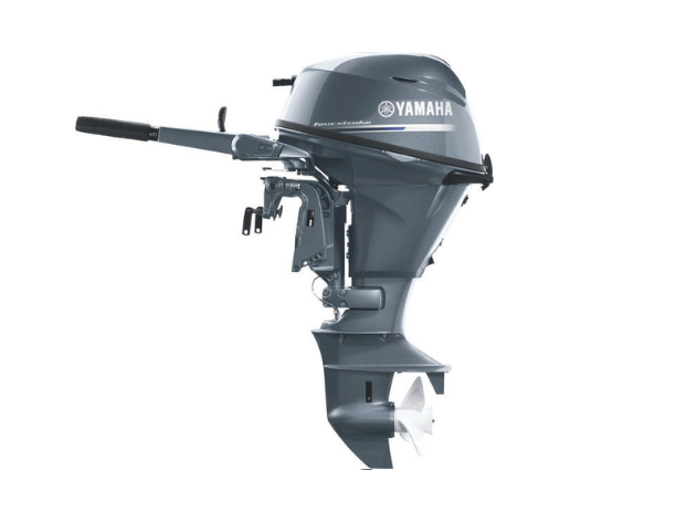 A Yamaha outboard boat motor/engine shown from the front on a white background.